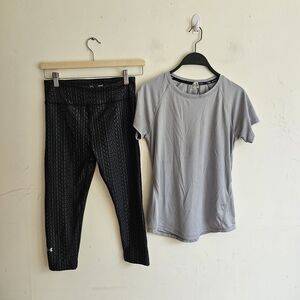 Under Armour Women's Small Athletic Shirt & Capri Leggings Set EUC